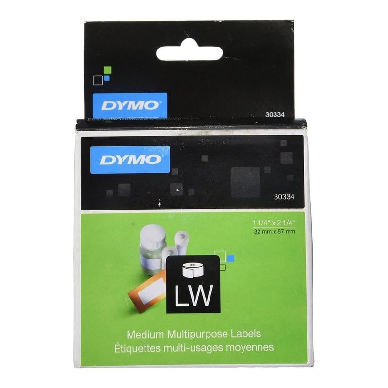 DYMO LabelWriter Multipurpose Labels, 30334, 2 1/4in x 1 1/4in, White, Roll Of 1,000 (Min Order Qty 2) MPN:30334