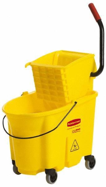 WaveBrake 35 Qt Side-Press Mop Bucket & Wringer Combo on Wheels, Yellow MPN:FG758088YEL