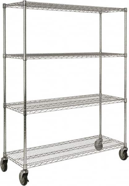 Starter Unit Wire Shelving: 800 lb Shelf Capacity, 4 Shelves MPN:FG9G8000CHRM