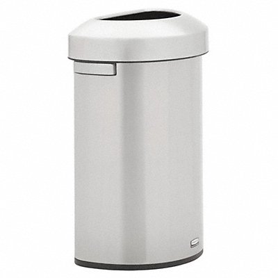 Trash Can Half-Round Silver 16 gal MPN:2147550