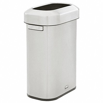 Trash Can Rectangular Silver 15 gal MPN:2147581