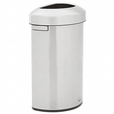 Trash Can Half-Round Silver 21 gal MPN:2147582