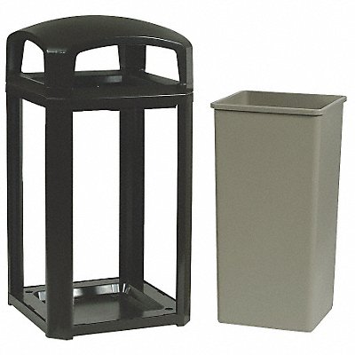 Trash Can 50 gal Black Polycarbonate MPN:FG397500BLA