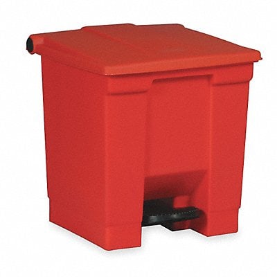 F9110 Step On Trash Can Rectangular 8 gal Red MPN:FG614300RED