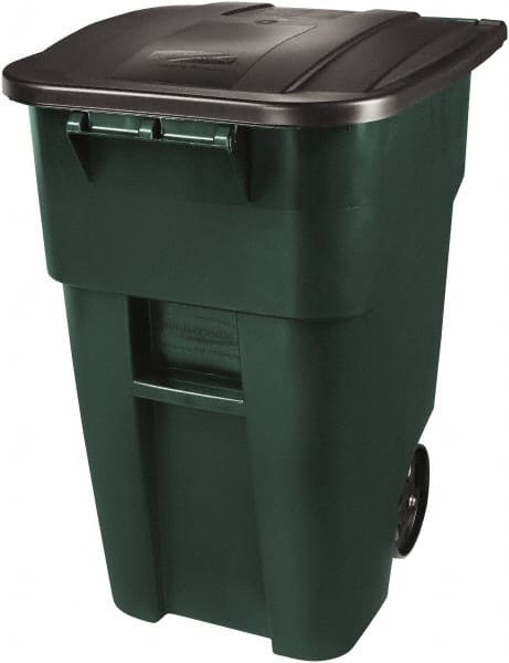 Rollout Trash Can: 50 gal, Square, Green MPN:1829411