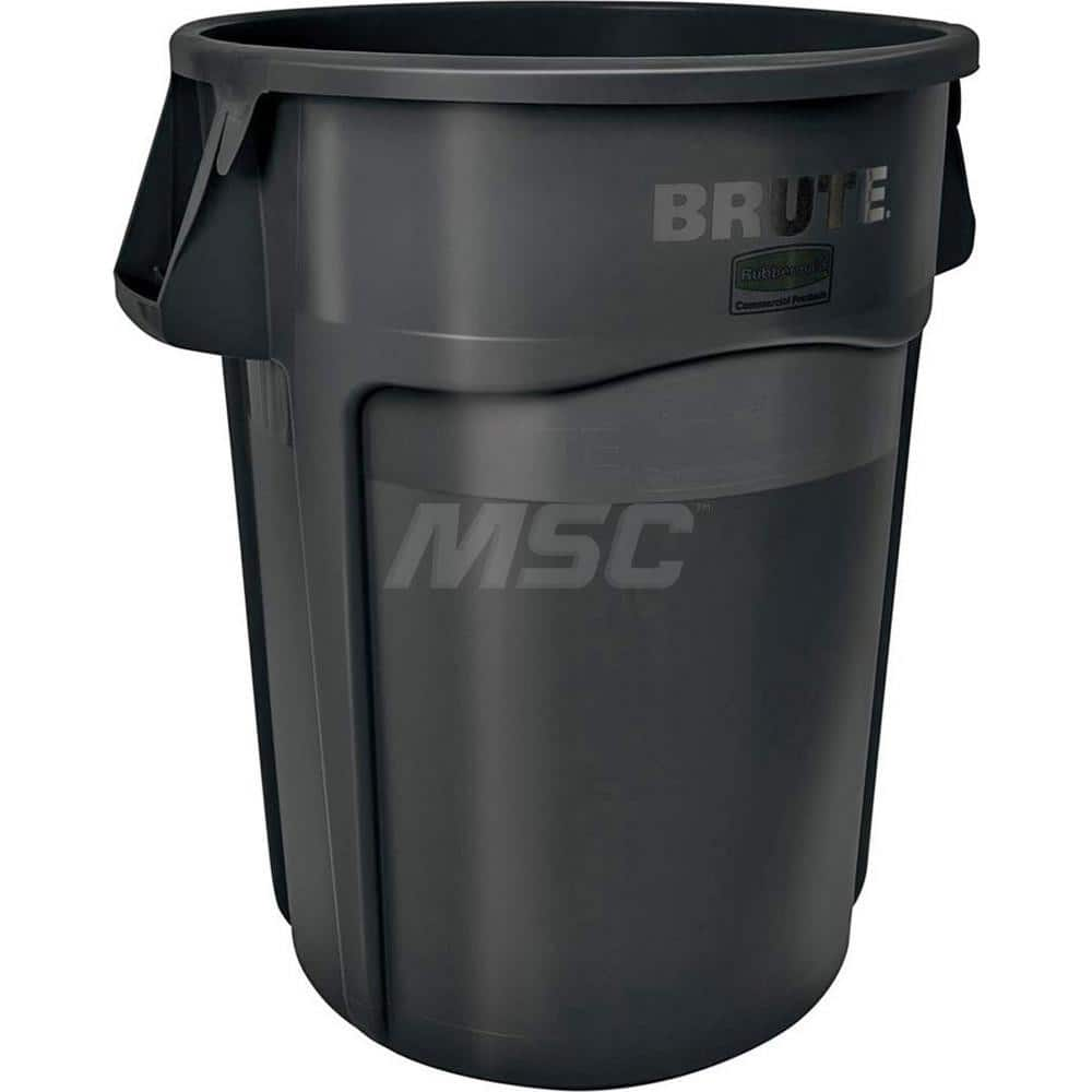 Trash Can: 32 gal, Round, Black MPN:1867531