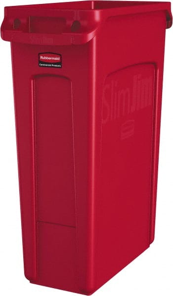 Trash Can: 23 gal, Rectangle, Red MPN:1956189