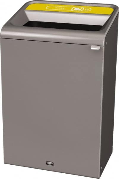 Decorative Indoor Waste Receptacle: 33 gal, Rectangle, Gray MPN:1961505