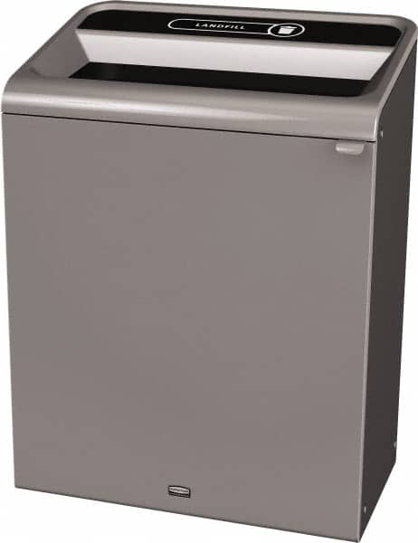 Decorative Indoor Waste Receptacle: 45 gal, Rectangle, Gray MPN:1961507