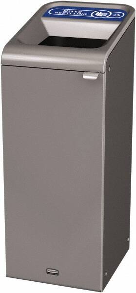 Decorative Indoor Waste Receptacle: 15 gal, Rectangle, Gray MPN:1961615