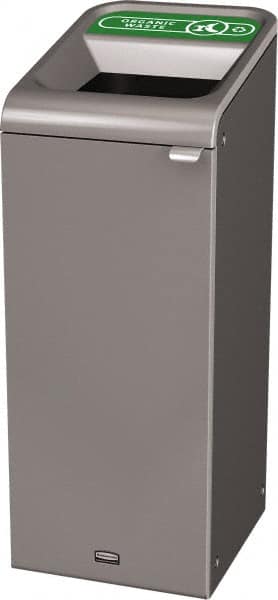 Decorative Indoor Waste Receptacle: 15 gal, Rectangle, Gray MPN:1961620