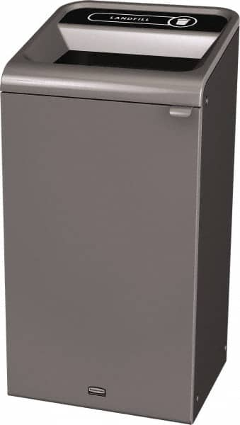 Decorative Indoor Waste Receptacle: 23 gal, Rectangle, Gray MPN:1961621