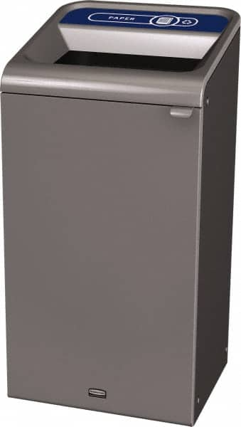 Decorative Indoor Waste Receptacle: 23 gal, Rectangle, Gray MPN:1961623