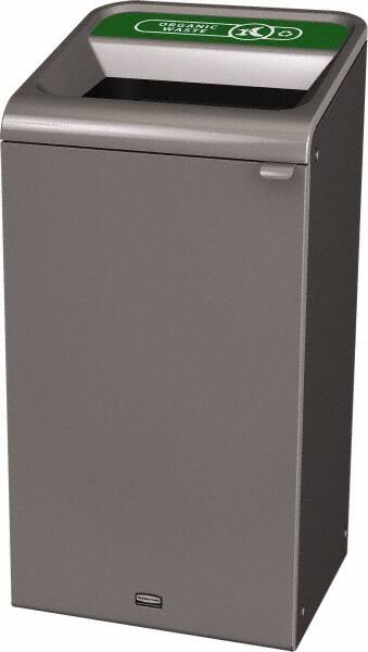 Decorative Indoor Waste Receptacle: 23 gal, Rectangle, Gray MPN:1961627