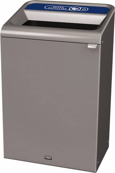 Decorative Indoor Waste Receptacle: 33 gal, Rectangle, Gray MPN:1961629