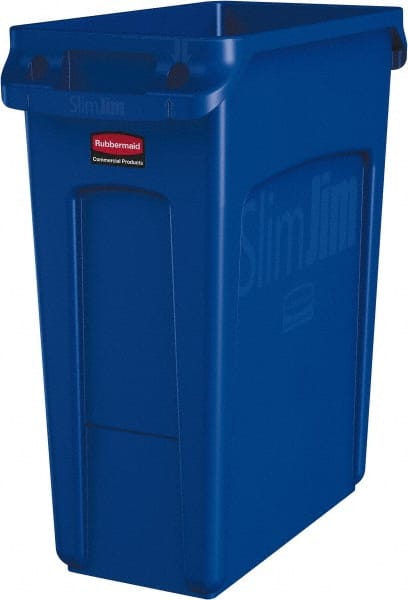 Trash Can: 16 gal, Rectangle, Blue MPN:1971257