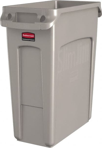 Trash Can: 16 gal, Rectangle, Beige MPN:1971259