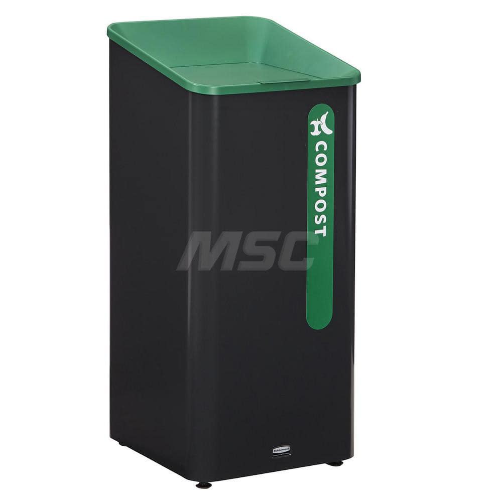 Recycling Container: 15 gal, Square, Black & Green MPN:2078991