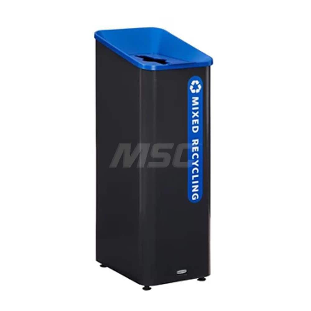 Recycling Container: 15 gal, Square, Black & Blue MPN:2078994