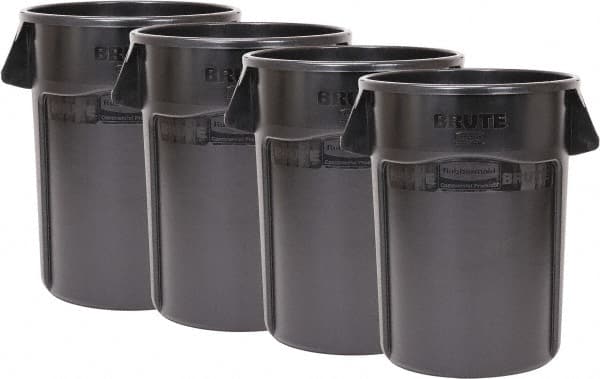 Trash Can: 55 gal, Round, Gray MPN:3580142/3580142