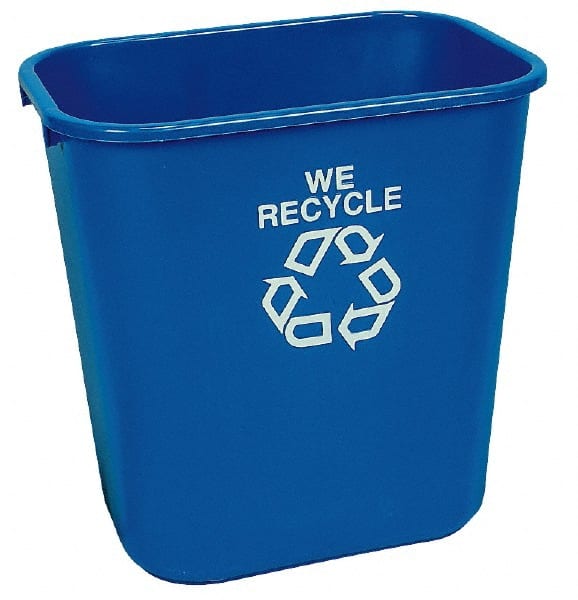 Wastebasket Recycling, Medium 28 qt / 7 gal, Deskside Trash/Garbage Container/Bin, Blue MPN:FG295673BLUE