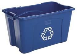 18 Gal Rectangle Blue Recycling Container MPN:FG571873BLUE