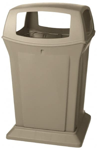 Trash Can: 45 gal, Square, Beige MPN:FG917388BEIG