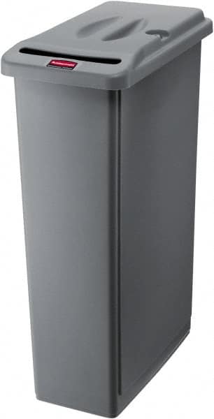 Decorative Trash Can: 23 gal, Rectangle, Gray MPN:FG9W1500LGRAY