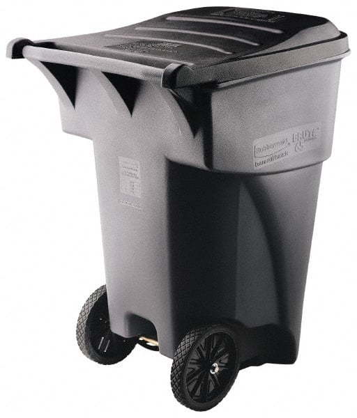 Rollout Recycling Container/Trash Can: 95 gal, Rectangle, Gray MPN:FG9W2200GRAY