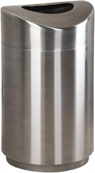 Decorative Trash Can: 30 gal, Round, Gray MPN:FGR2030SSPL