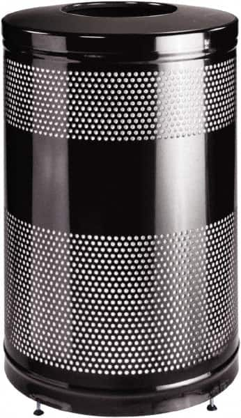 Decorative Trash Can: 51 gal, Round, Black MPN:FGS55ETBKPL