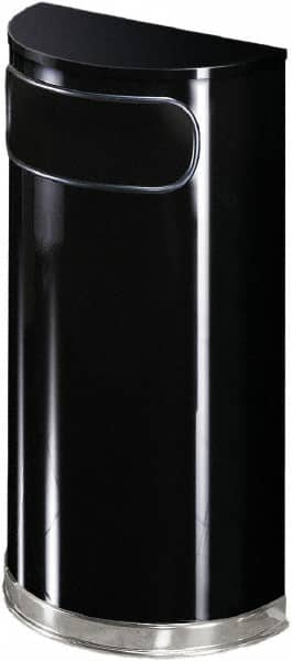 Decorative Trash Can: 9 gal, Half-Round, Black MPN:FGSO820PLBK