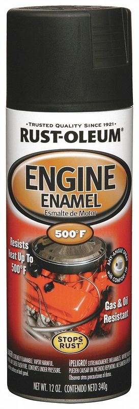 Engine Enamel Semi-Gloss Blk 12 oz Spray MPN:248936