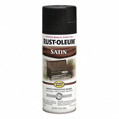 Spray Paint Black Satin 12 oz Solvent MPN:7777830