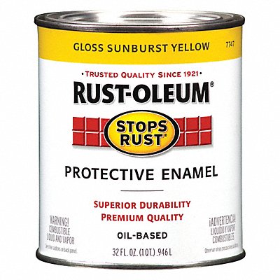 Enamel Paint Sun Yellow Solvent 1 qt. MPN:7747502