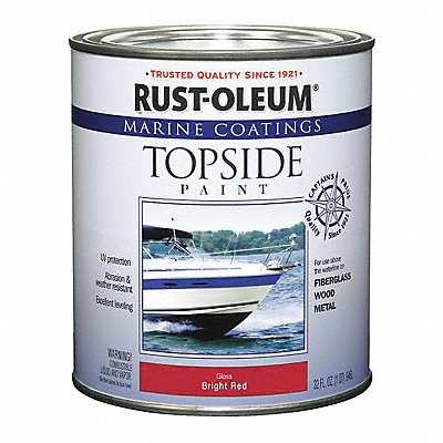 Topside Paint 1 qt Bright Red Alkyd MPN:207004