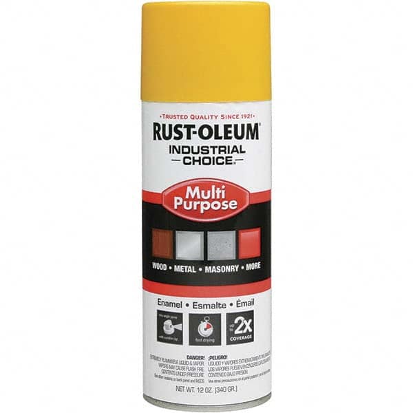 Enamel Spray Paint: Safety Yellow, 12 oz MPN:1644830