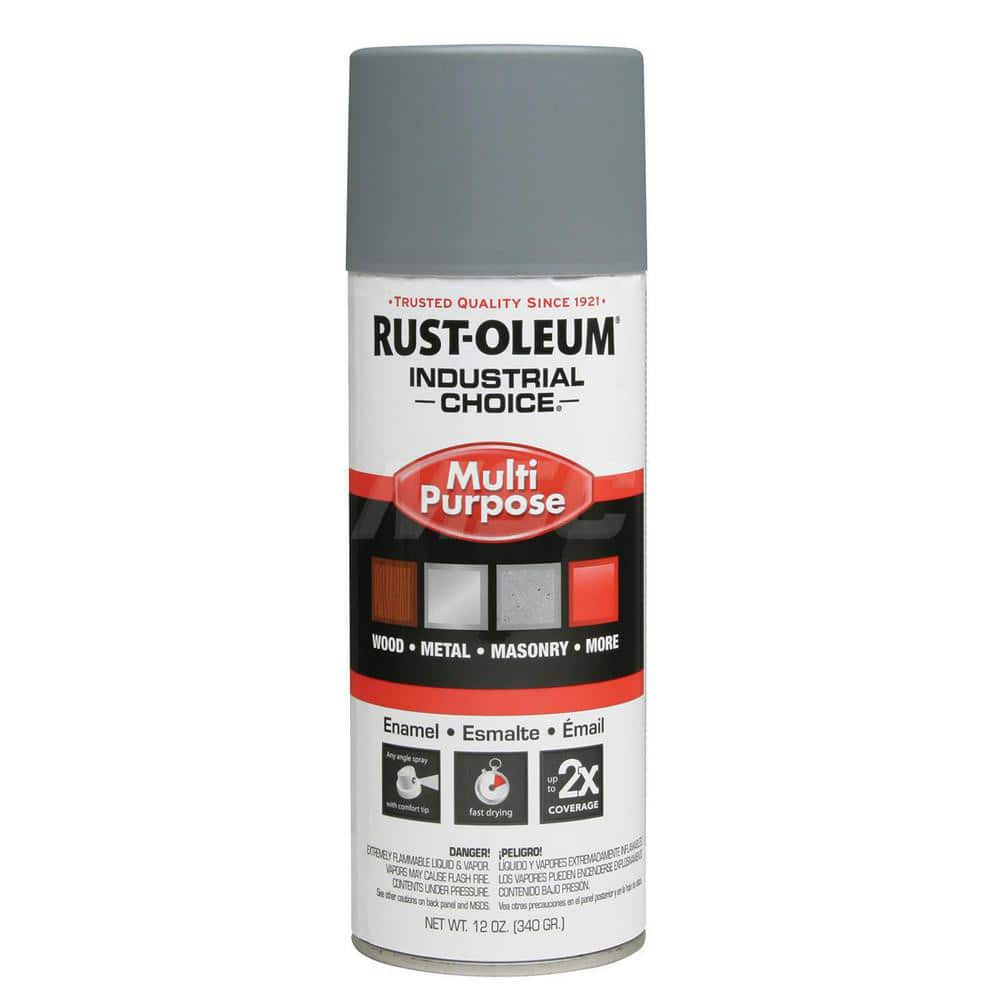 Enamel Spray Paint: Gray, Flat, 12 oz MPN:1680830V