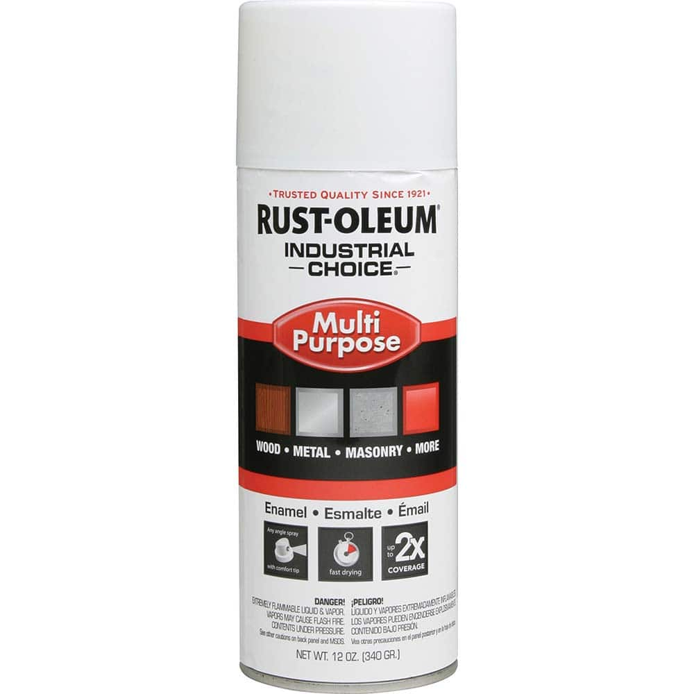 Enamel Spray Paint: White, Gloss, 12 oz MPN:1692830V