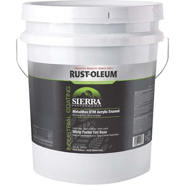 Industrial Enamel Paint: 50 gal, Semi-Gloss, White Base MPN:208032