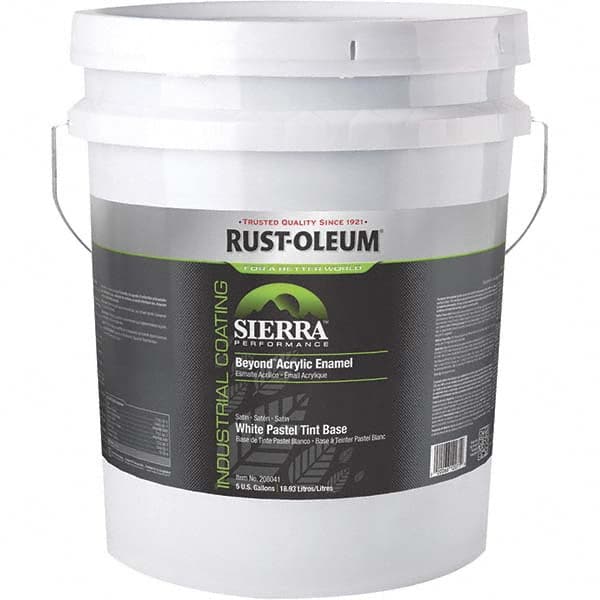 Industrial Enamel Paint: 50 gal, Satin, White Base MPN:208041