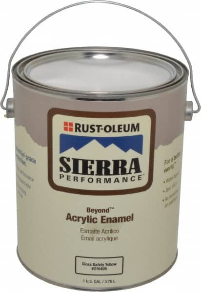 Acrylic Enamel  Paint: 10 gal, Safety Yellow, Gloss Finish MPN:210495