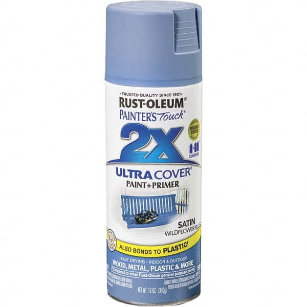 Enamel Spray Paint: Wildflower Blue, Satin, 12 oz MPN:334080