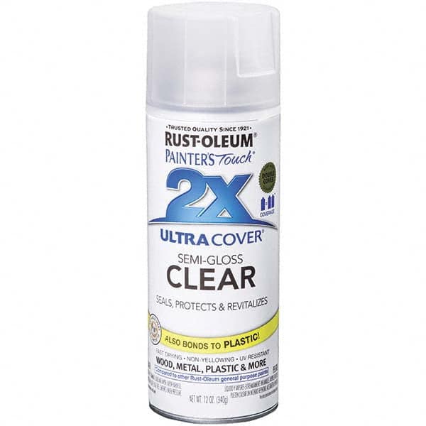 Enamel Spray Paint: Clear, Semi-Gloss, 12 oz MPN:249859