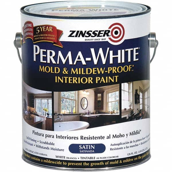 Industrial Enamel Paint: 10 gal, Satin, White MPN:2711