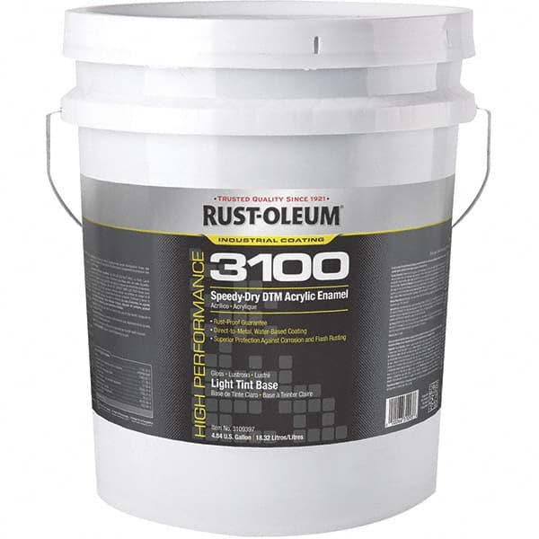 Industrial Enamel Paint: 50 gal, Gloss, Light Base MPN:3109397