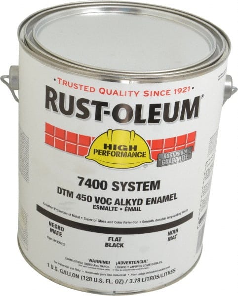 Industrial Enamel Paint: 10 gal, Flat, Black MPN:412402