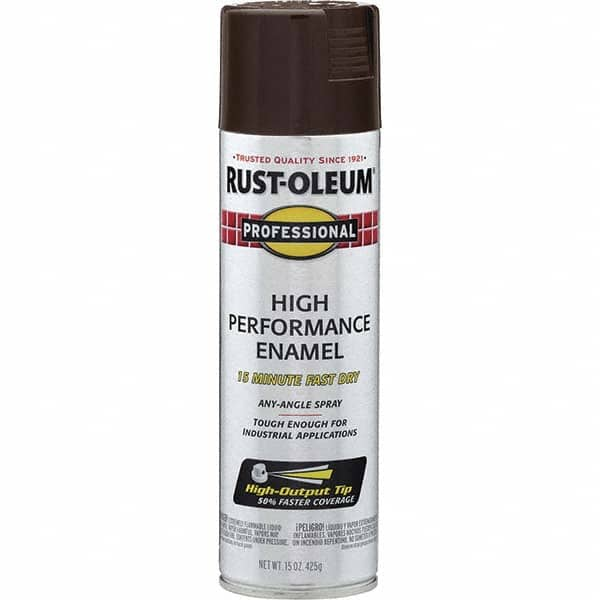 Rustproof Enamel Spray Paint: Dark Brown, Gloss, 15 oz MPN:7548838