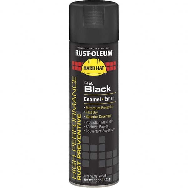 Enamel Spray Paint: Black, Flat, 15 oz MPN:V2178838