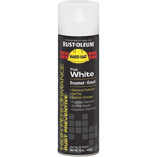 Enamel Spray Paint: White, Flat, 15 oz MPN:V2190838